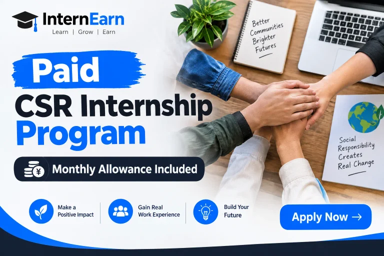 Paid CSR Internship Program 2026 Monthly Allowance Included