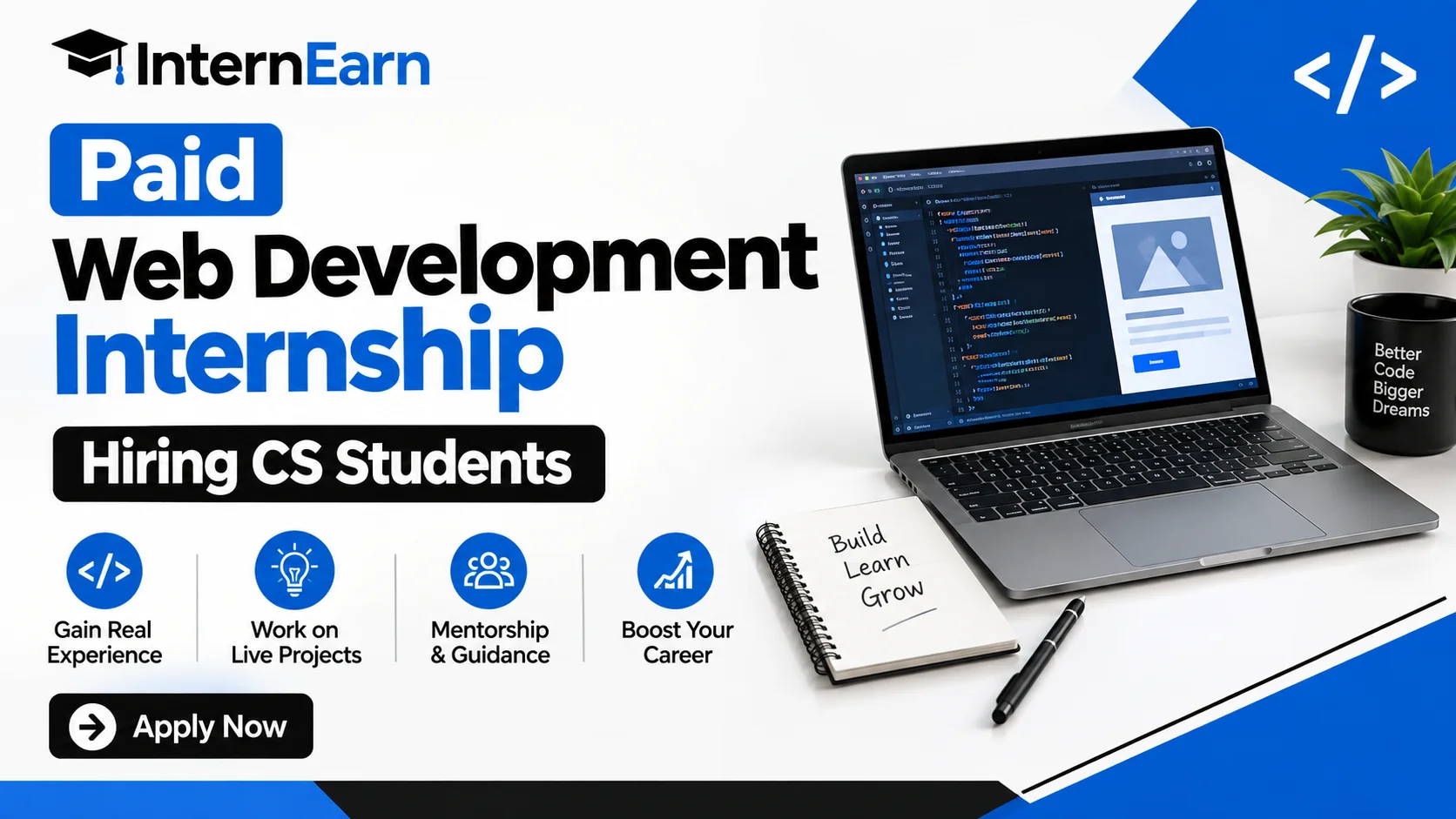 Paid Web Development Internship 2026 Hiring CS Students
