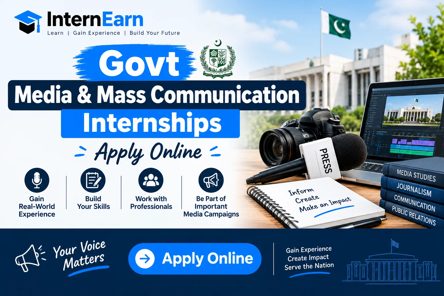Govt Media & Mass Communication Internships 2026 Apply Online