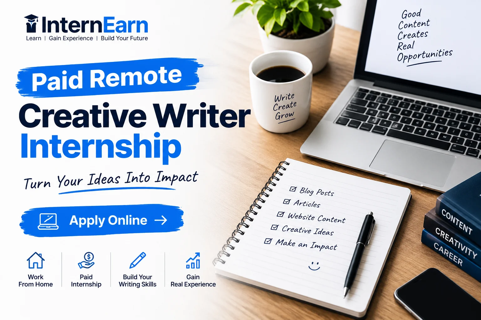 Paid Remote Creative Writer Internship 2026 Apply Online