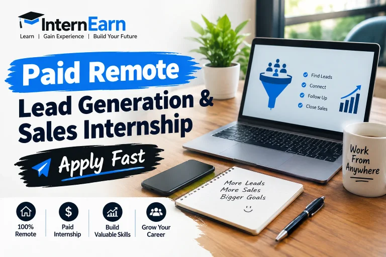 Paid Remote Lead Generation & Sales Internship 2026 Apply Fast