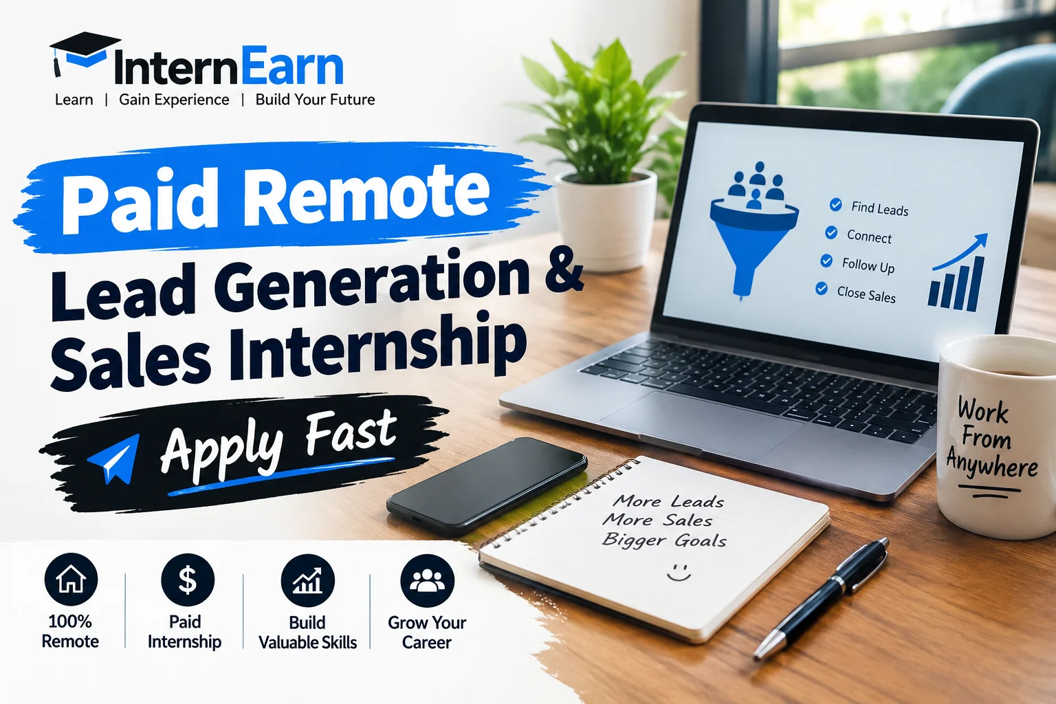 Paid Remote Lead Generation & Sales Internship 2026 Apply Fast