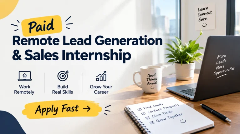 Paid Remote Lead Generation & Sales Internship 2026 Apply Fast