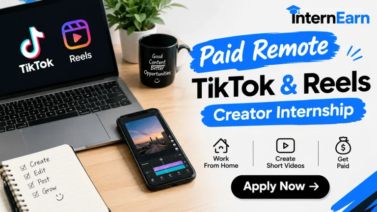 Paid Remote TikTok & Reels Creator Internship 2026 Apply Now