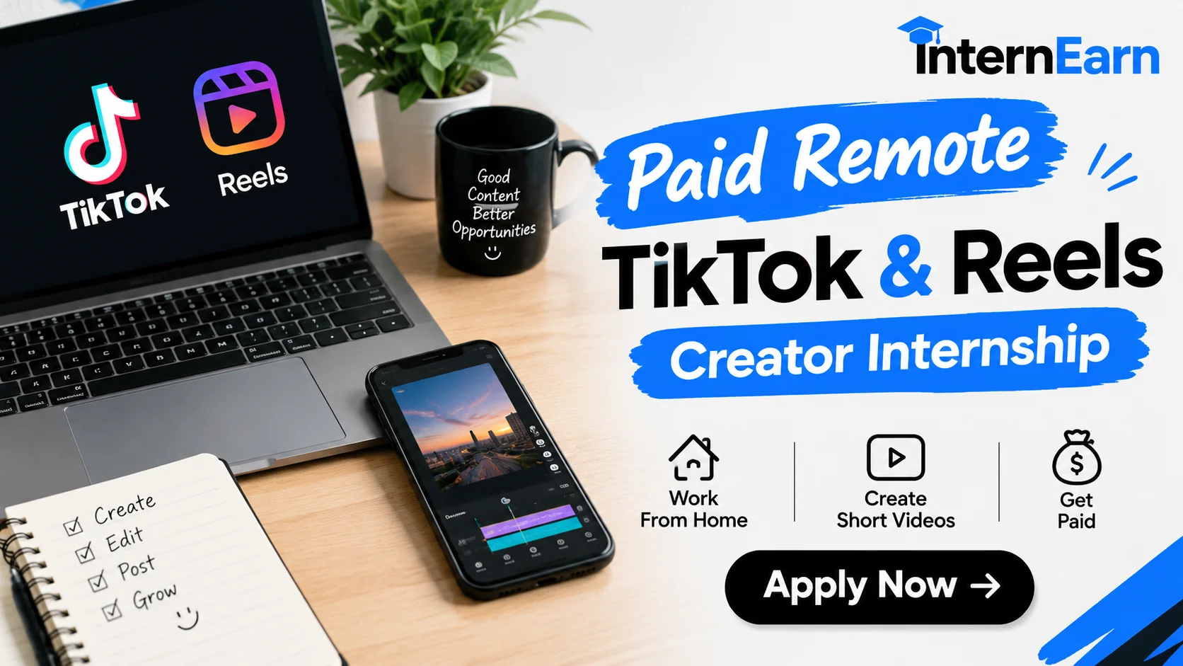 Paid Remote TikTok & Reels Creator Internship 2026 Apply Now