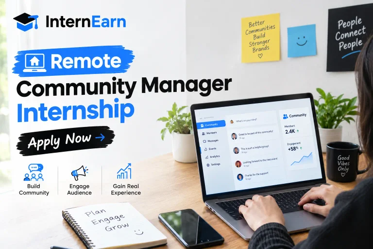 Remote Community Manager Internship 2026 Apply Now
