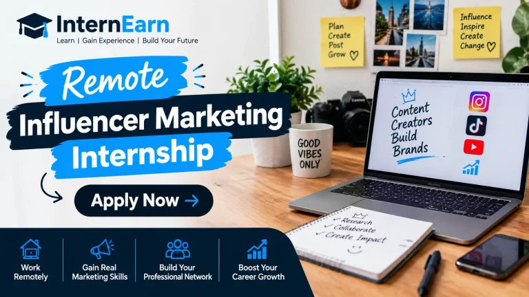 Remote Influencer Marketing Internship 2026 Apply Now