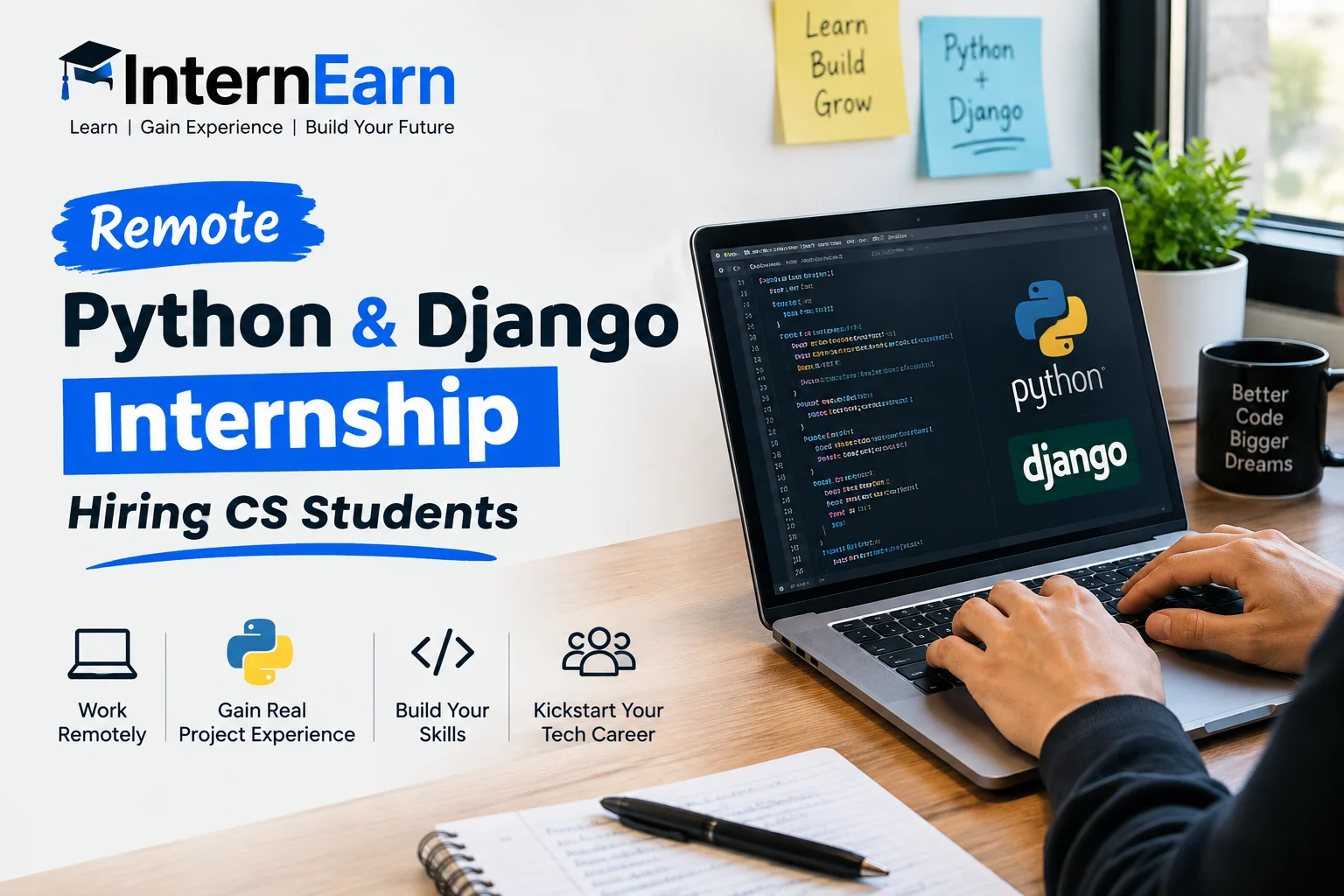 Remote Python & Django Internship 2026 Hiring CS Students