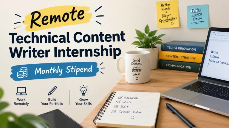 Remote Technical Content Writer Internship 2026 Monthly Stipend