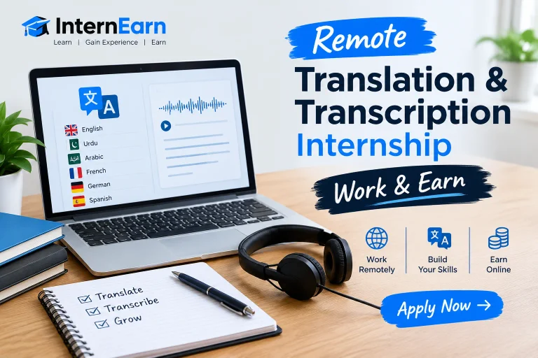 Remote Translation & Transcription Internship 2026 Work & Earn